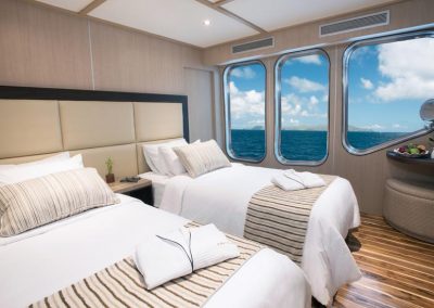 Double cabin of the vacation cruise Galapagos Origin.